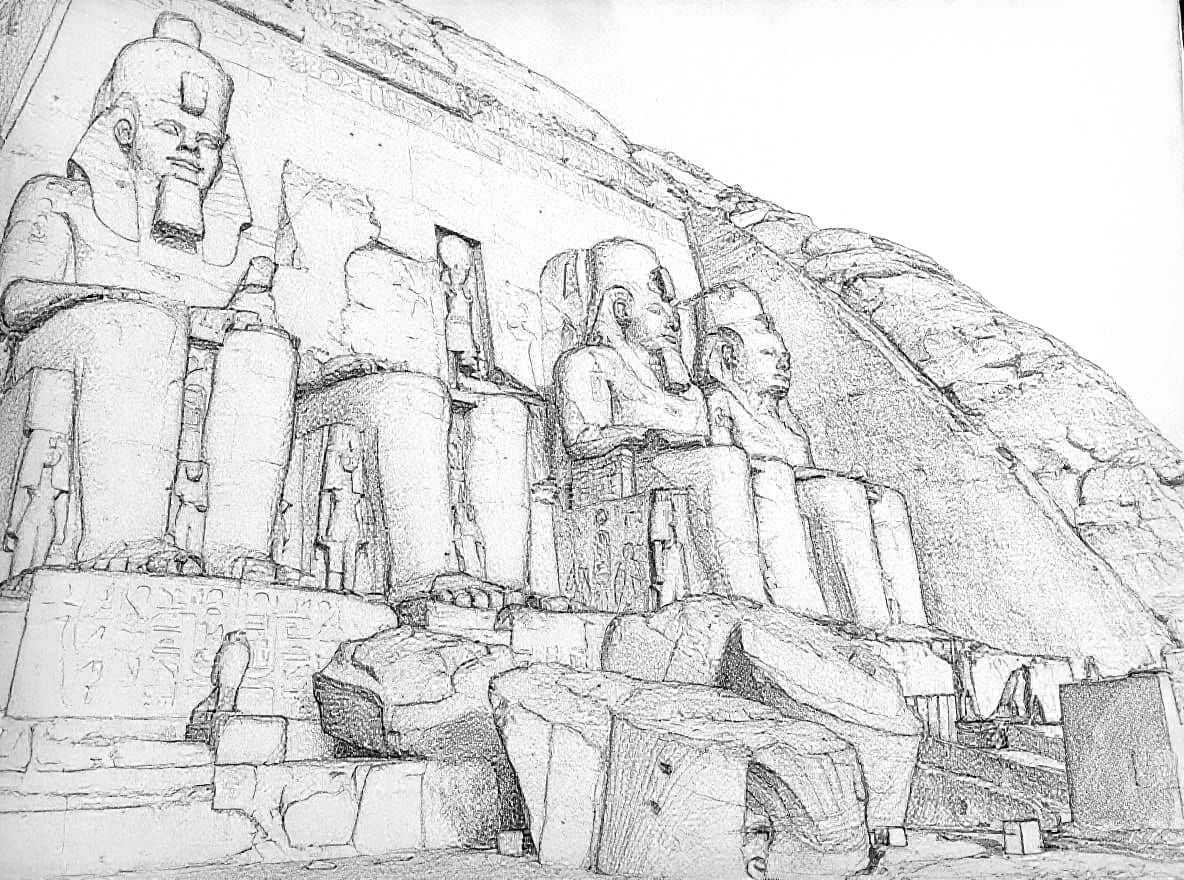 19th Century Pencil Drawing on Paper