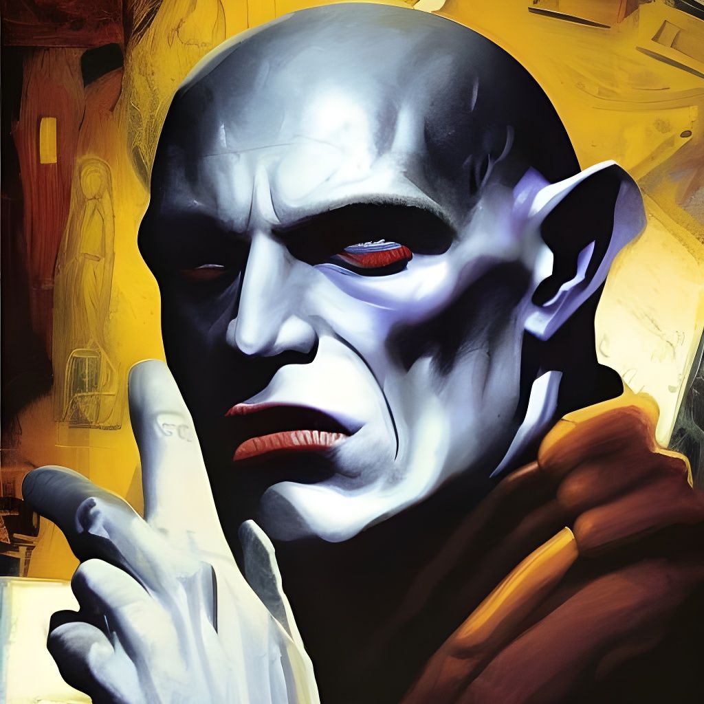 Nosferatu Sci-Fi Hero in Impasto Painting Style