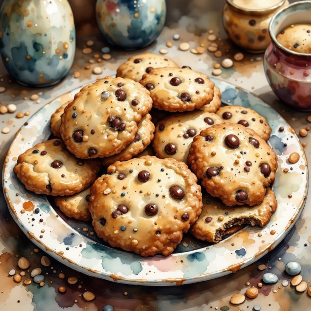 Delicious Cookies in Watercolor Style Inspired by Beatrix Po...