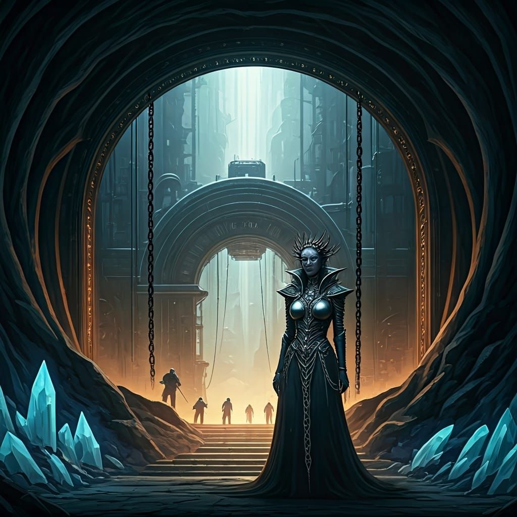 Mithril Mine Lurass’Zyth: Dark Fantasy Digital Painting