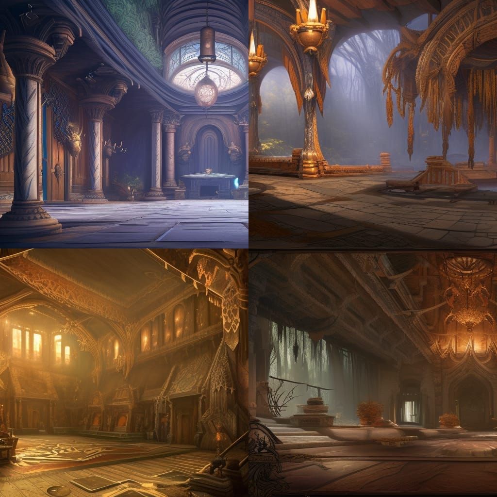 Fantastical Wolf Shifter Meeting Hall Interior in 8K