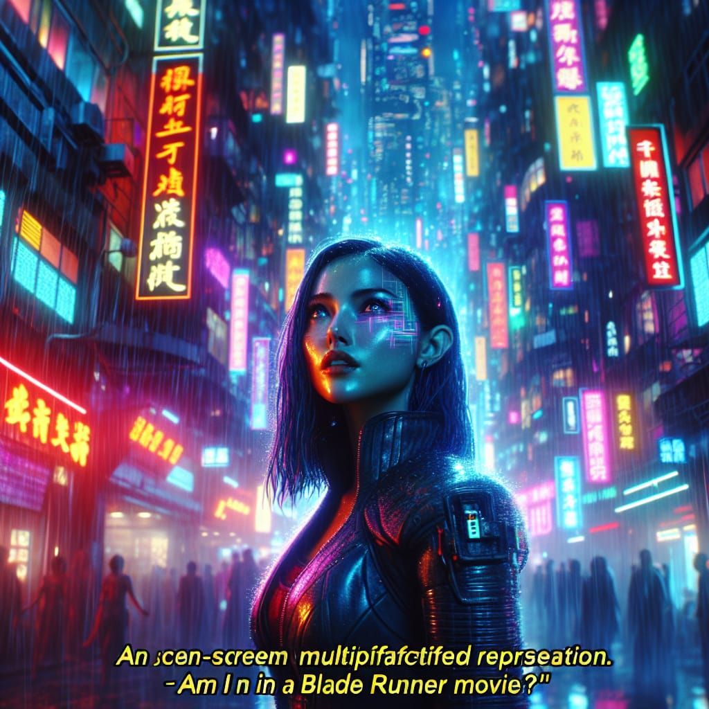 Cyberpunk Heroine in Neon Dystopia