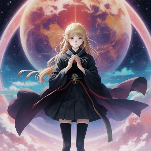 Anime Style Prayer Scene in Japanese Manga