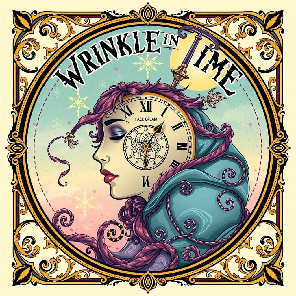 Elegant Art Nouveau Face Cream Label