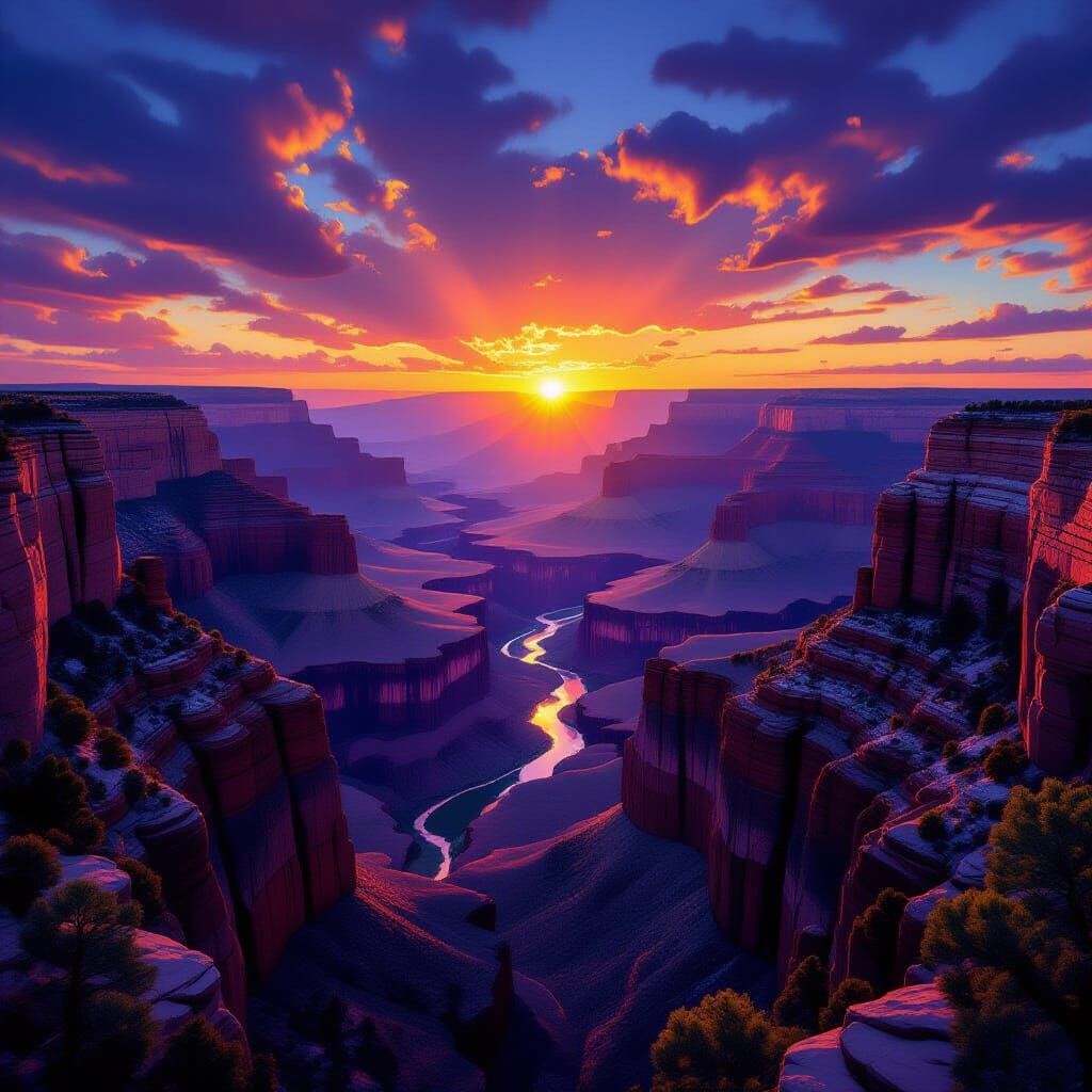 Grand Canyon Sunset: A Romantic Landscape View