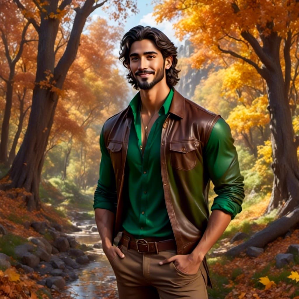 Handsome Man on Autumn hike