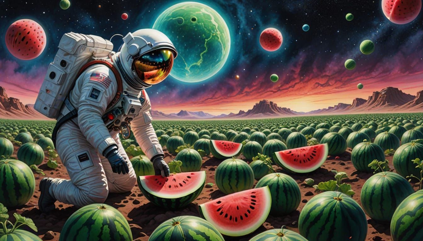 Astronaut Discovers Luminous Watermelons on Alien Planet in ...