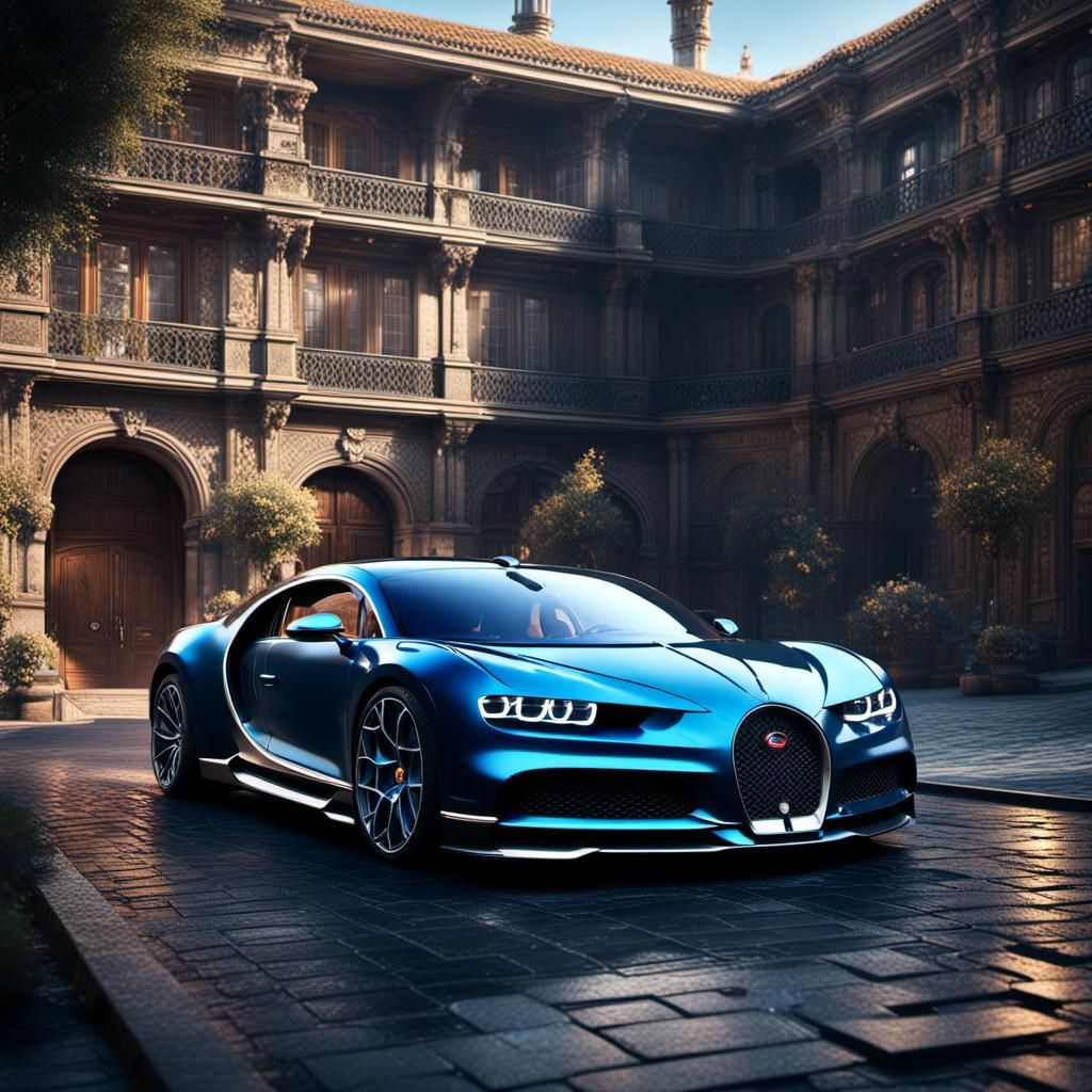 Detailed Matte Painting of Bugatti Chiron
