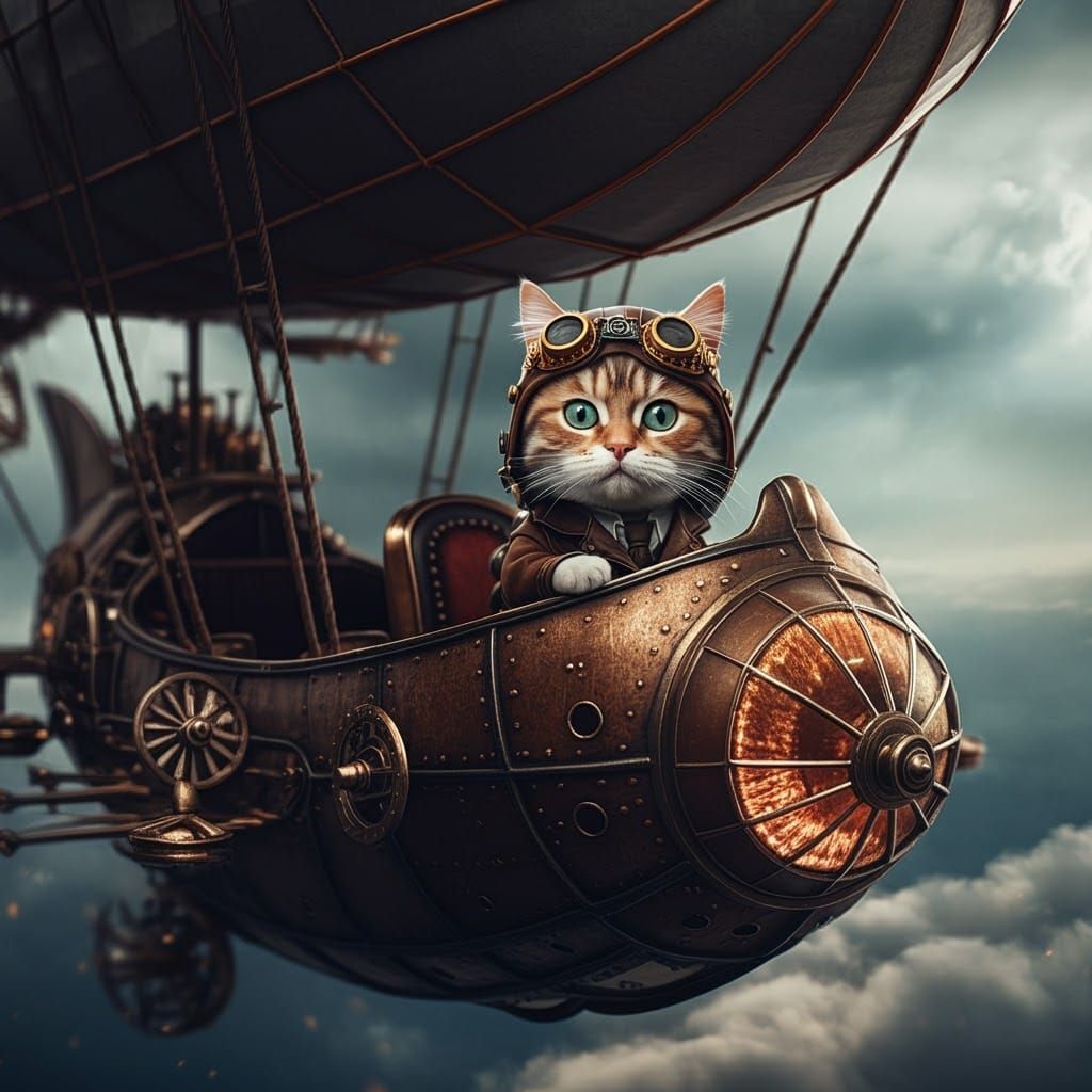 Steampunk Airship Kitten