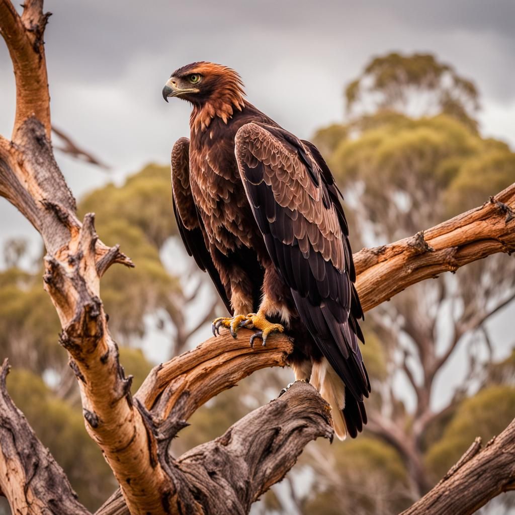 Wedge-tailed Eagle in Australian Outback: Wildlife Photograp...