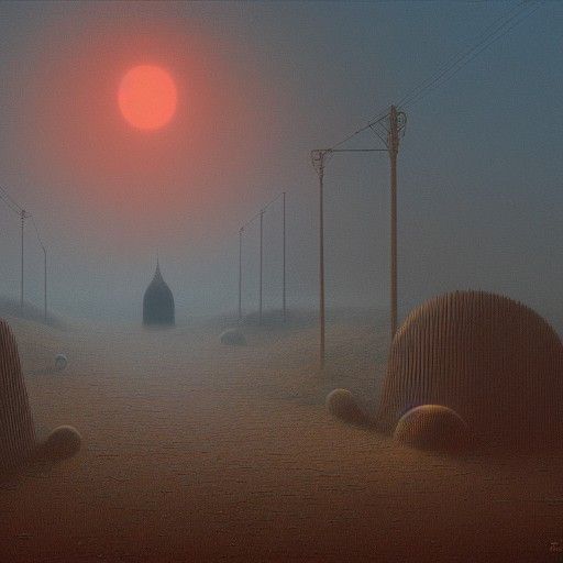 Deserted Town in Mysterious Liminal Style