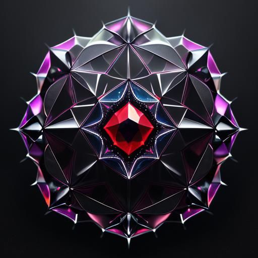 Ruby Crystal Atomic Structure: Hyperdetailed Geometric Art