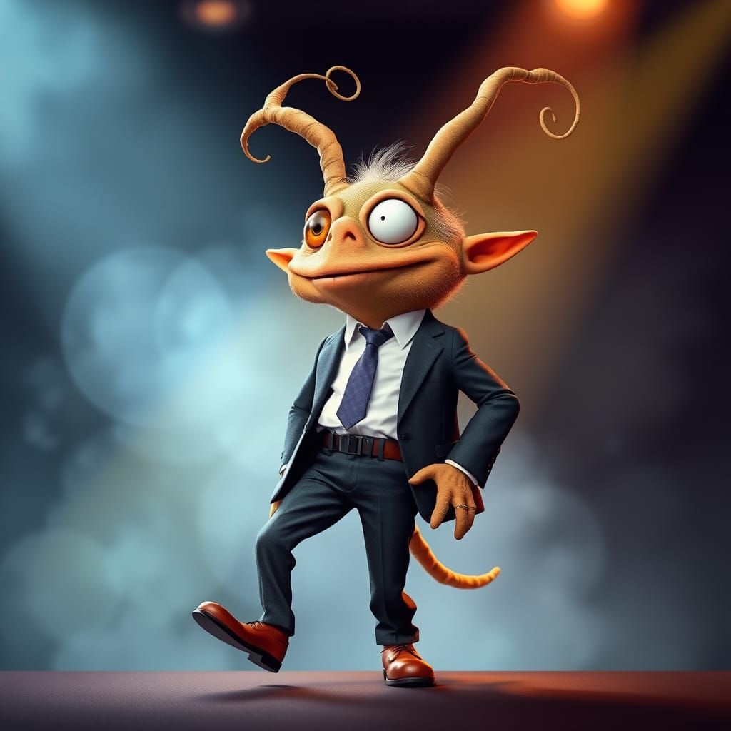 Enthusiastic Business Consultant Wisps On Stage