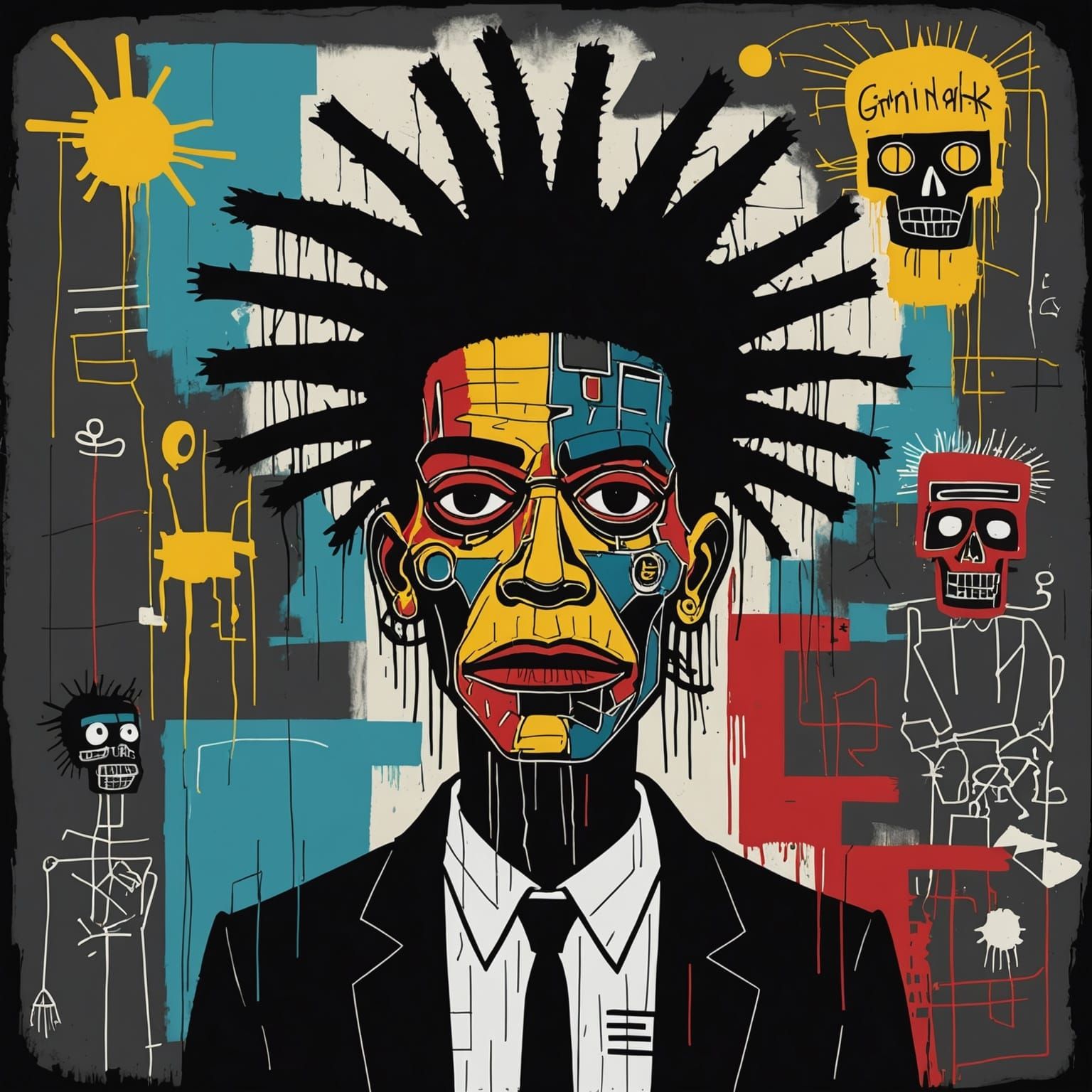 Grimdark Image in Basquiat Style