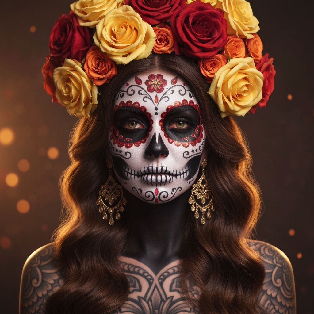 Day of the Dead Princess with Sugar Skull Makeup