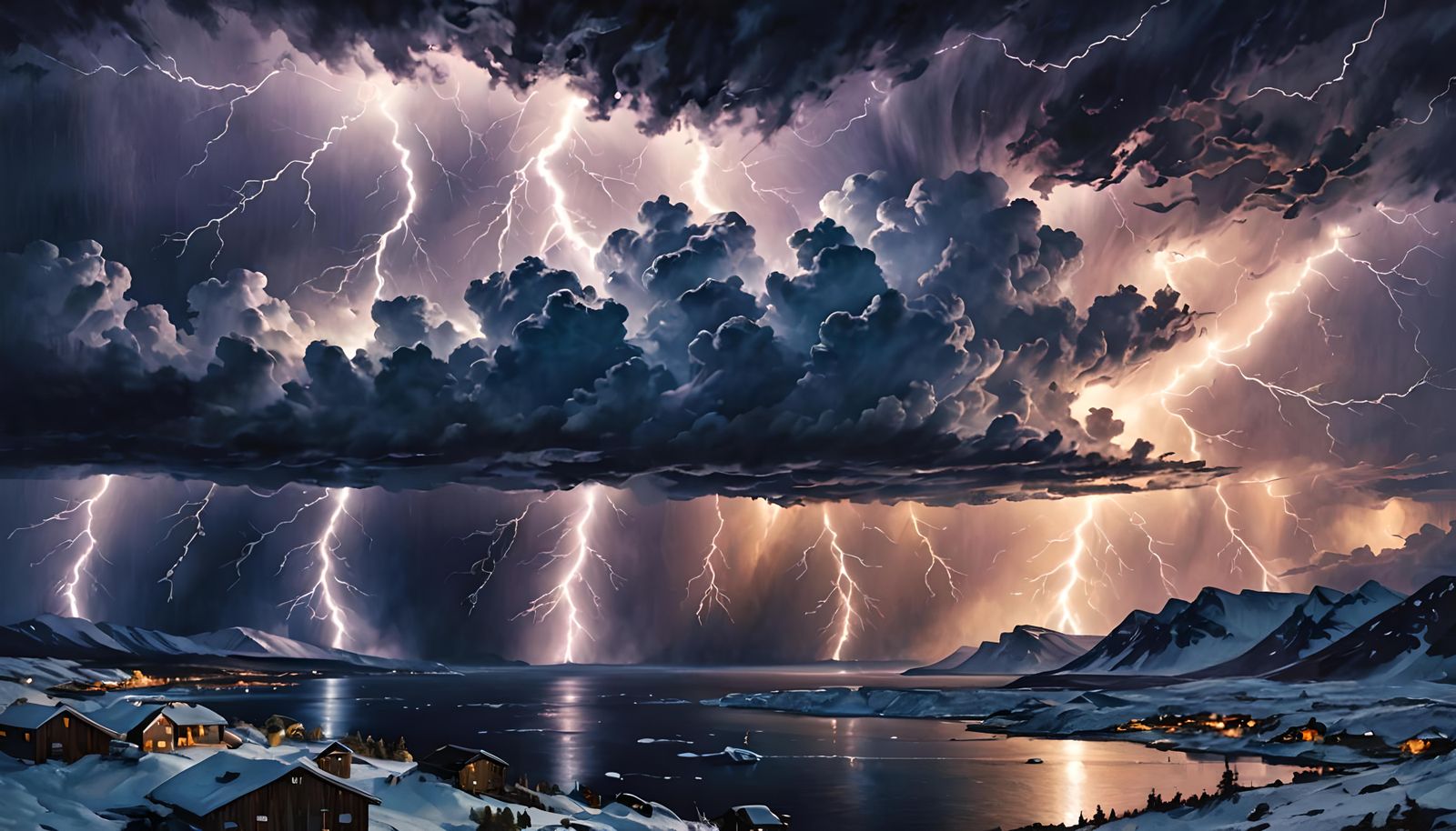 Arctic Lightning Storm in Hyperrealistic Style