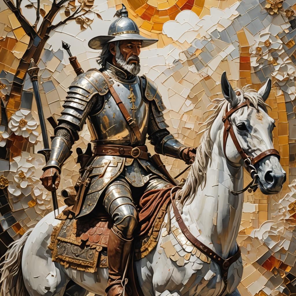 Don Quixote and Sancho Panza Impasto Painting