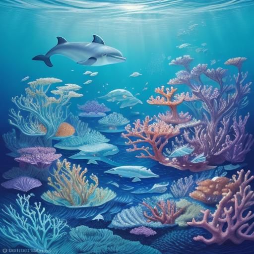 Glowing Sea Life in Abstract Digital Art