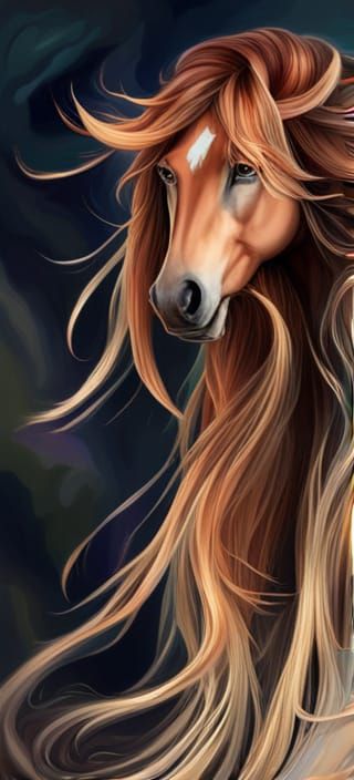 Red Clydesdale Centaur Goddess in Black Gown