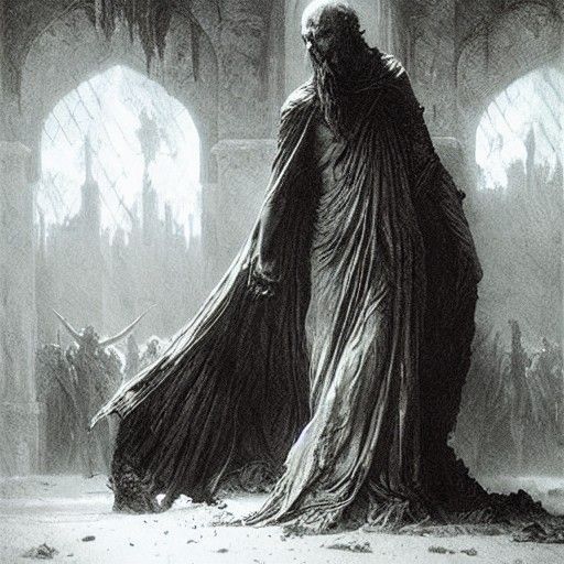 Dark Fantasy Horror Illustration in Gustave Doré Style