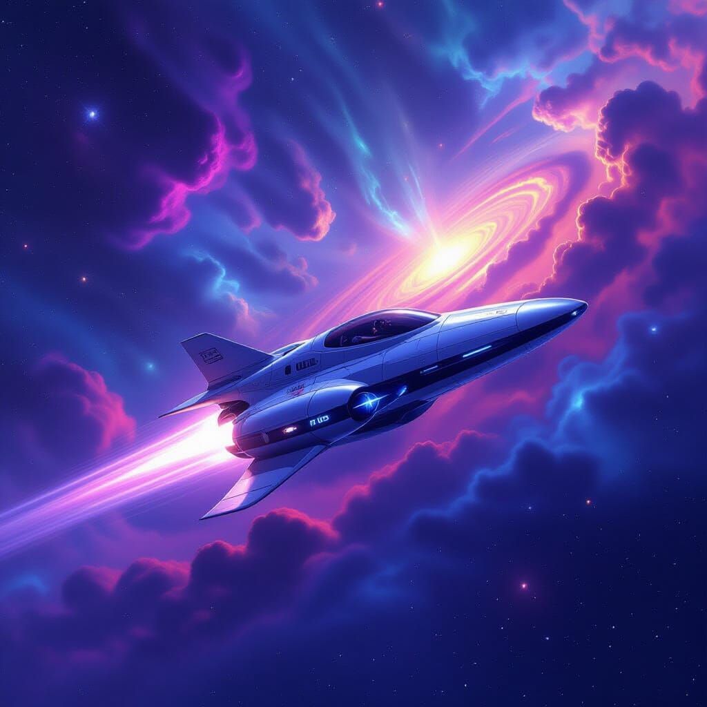 Cosmic Traveler Soaring Through Nebula Galaxy