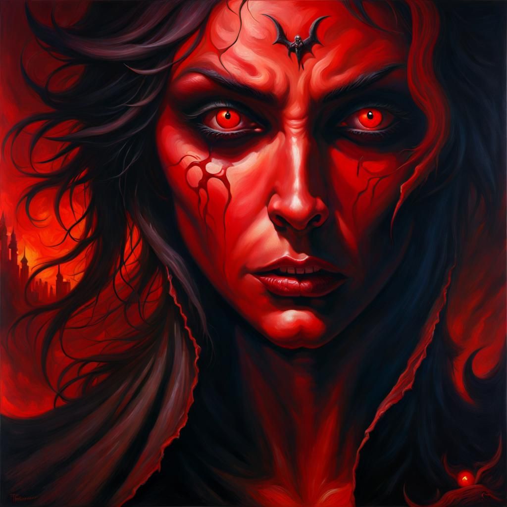 Ethereal Vampire in Sinister Shadow Realm