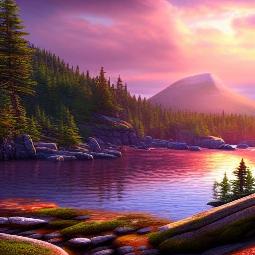 Acadia National Park: Detailed Matte Painting in Fantasy Sty...
