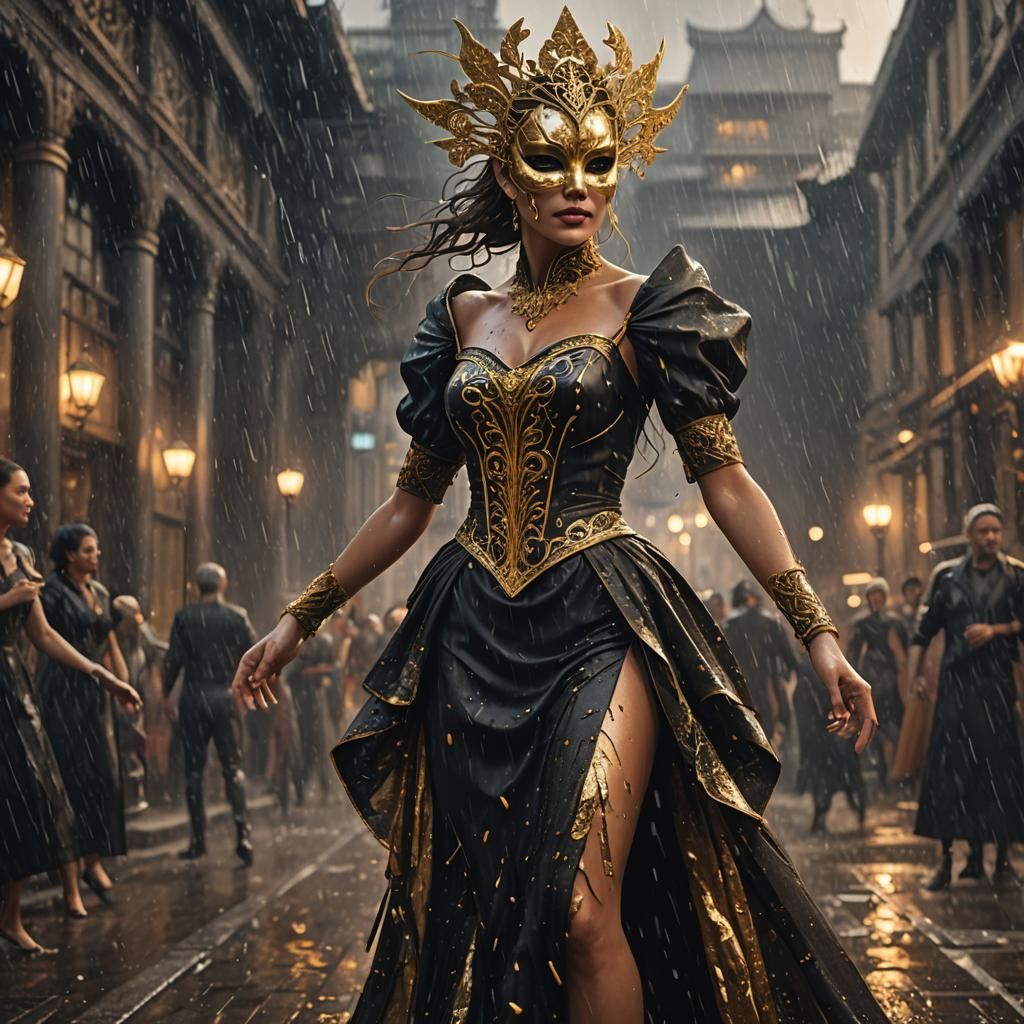 Masked Woman's Last Dance in the Rain