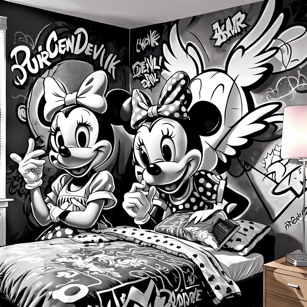 Minnie and Daisy in Hip Hop Style Bedroom