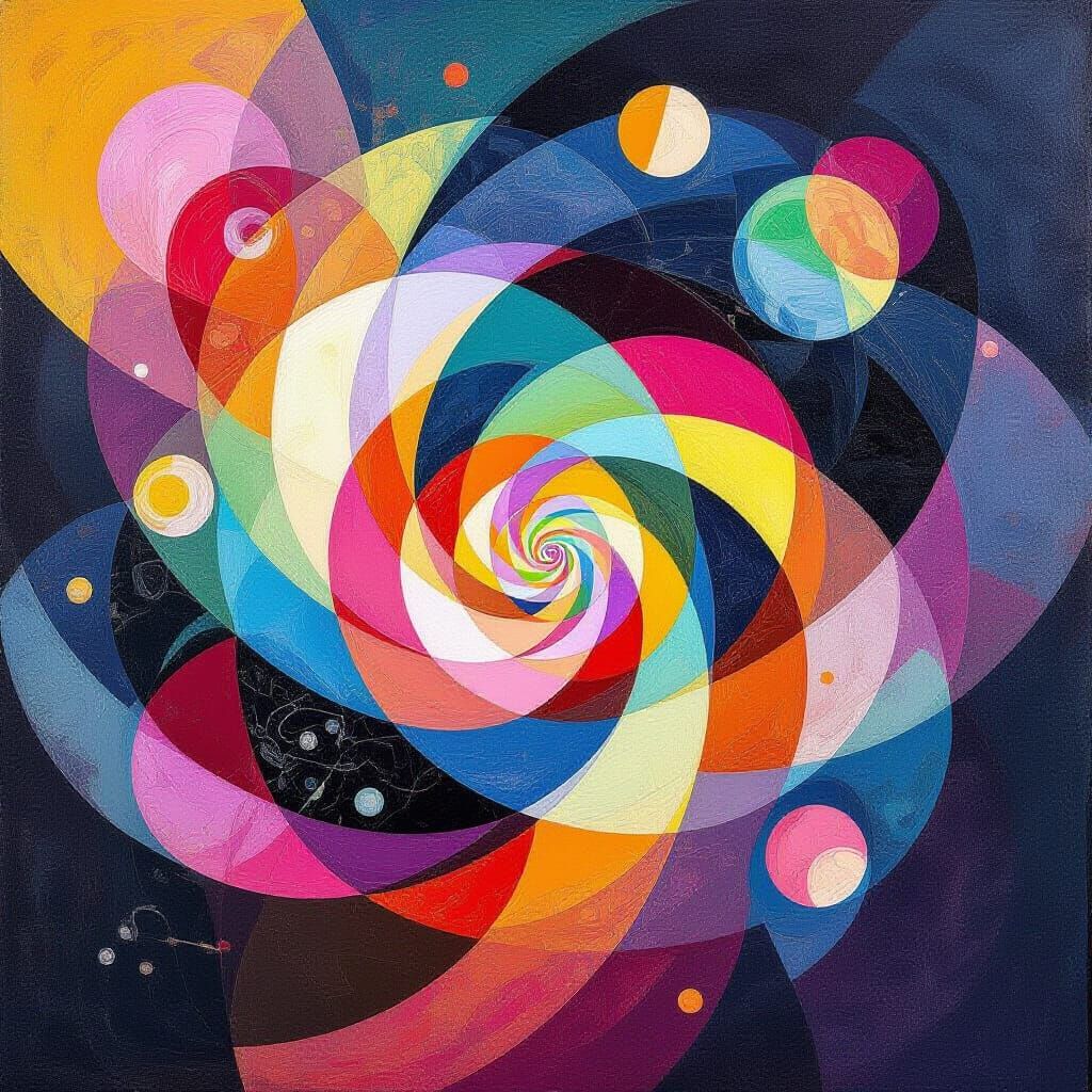 Vibrant Abstract Geometric Forms in Luminous Digital Art