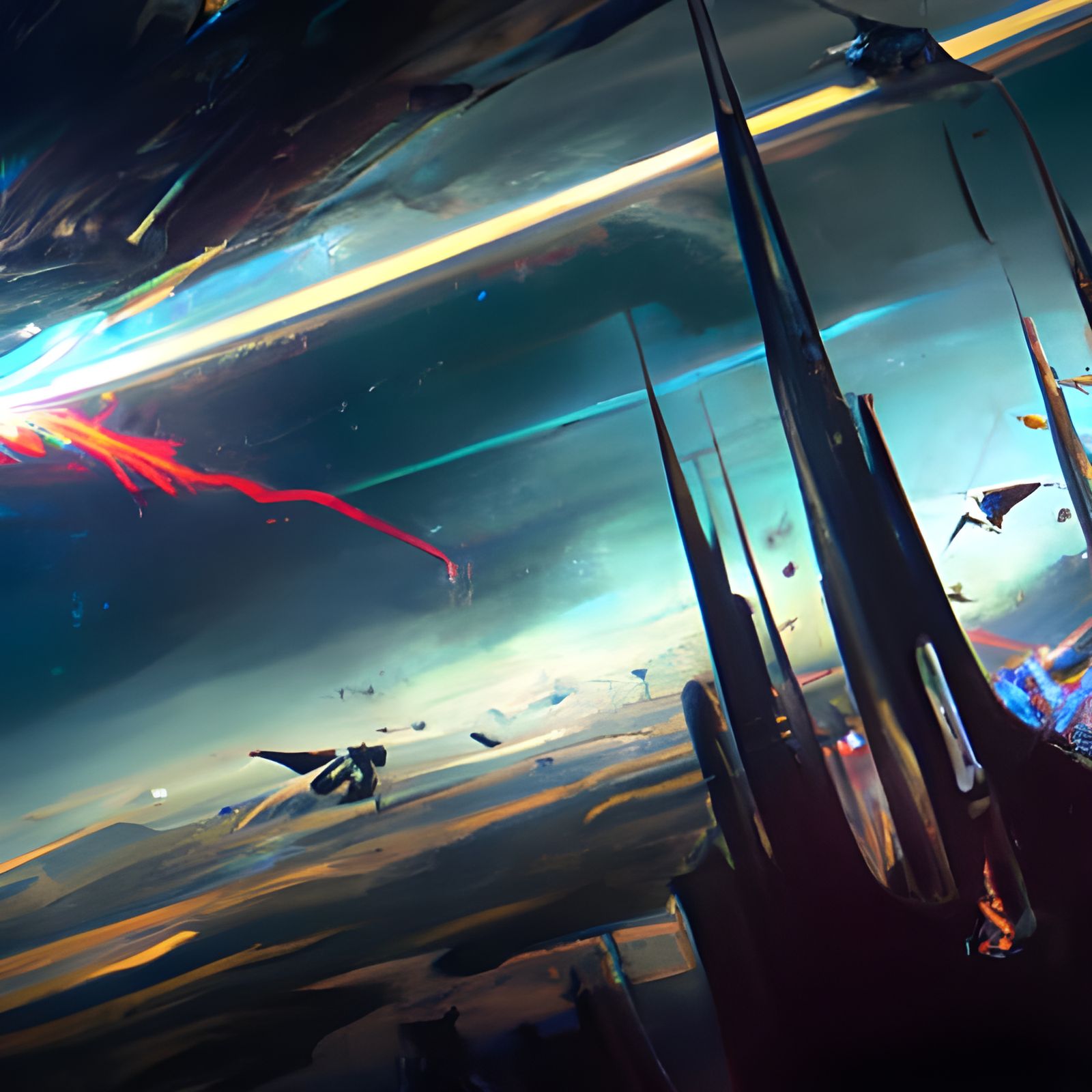 Epic Space War Scene: Digital Matte Painting