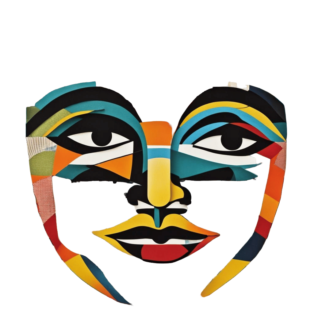 Vibrant Mid-Century Geometric Face Mask