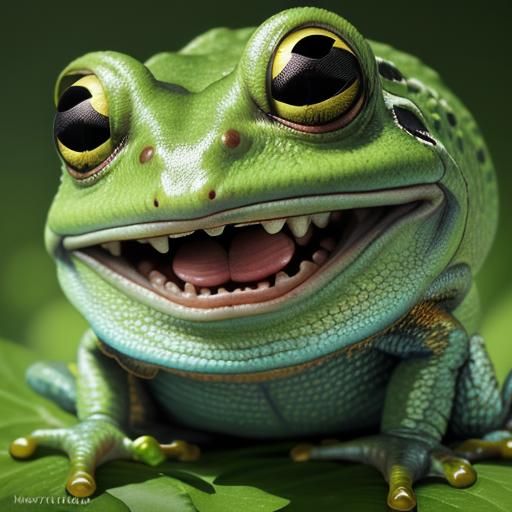Angry Frog Portrait with Bokeh Effect