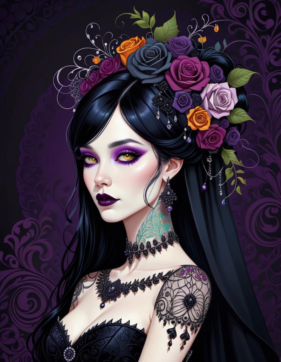 Gothic Bride Digital Illustration