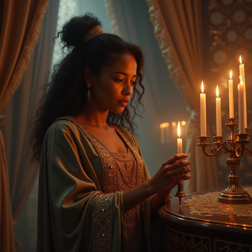 A Jewish Woman in a Dreamlike, Fantastical Environment Bless...