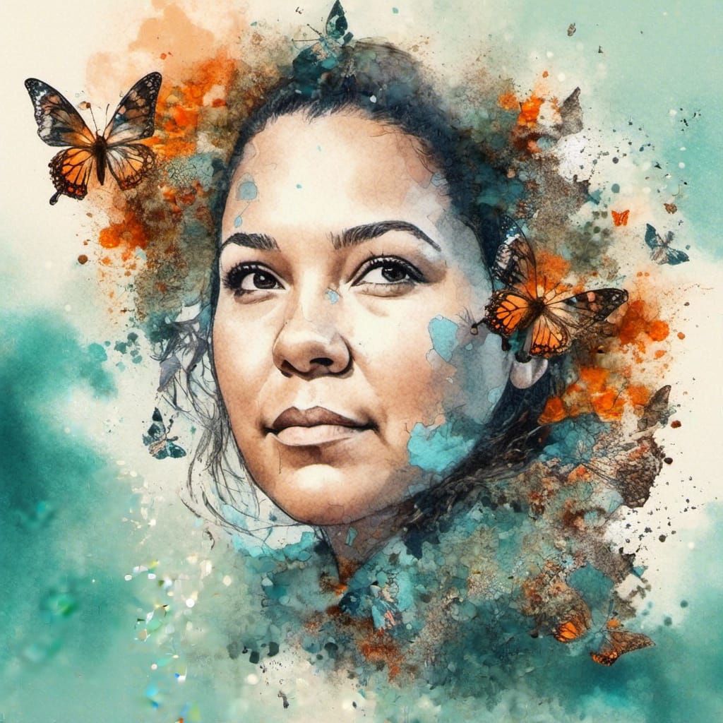 Rolling Hills and Portrait in Watercolor