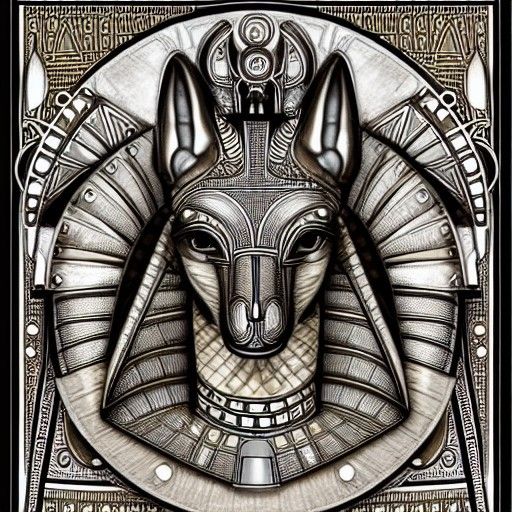 Steampunk Anubis in Egyptian Art Deco Style