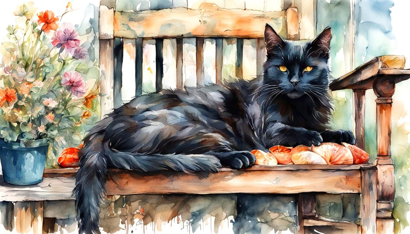 Seaside Cottage Porch Scene in Watercolour Style