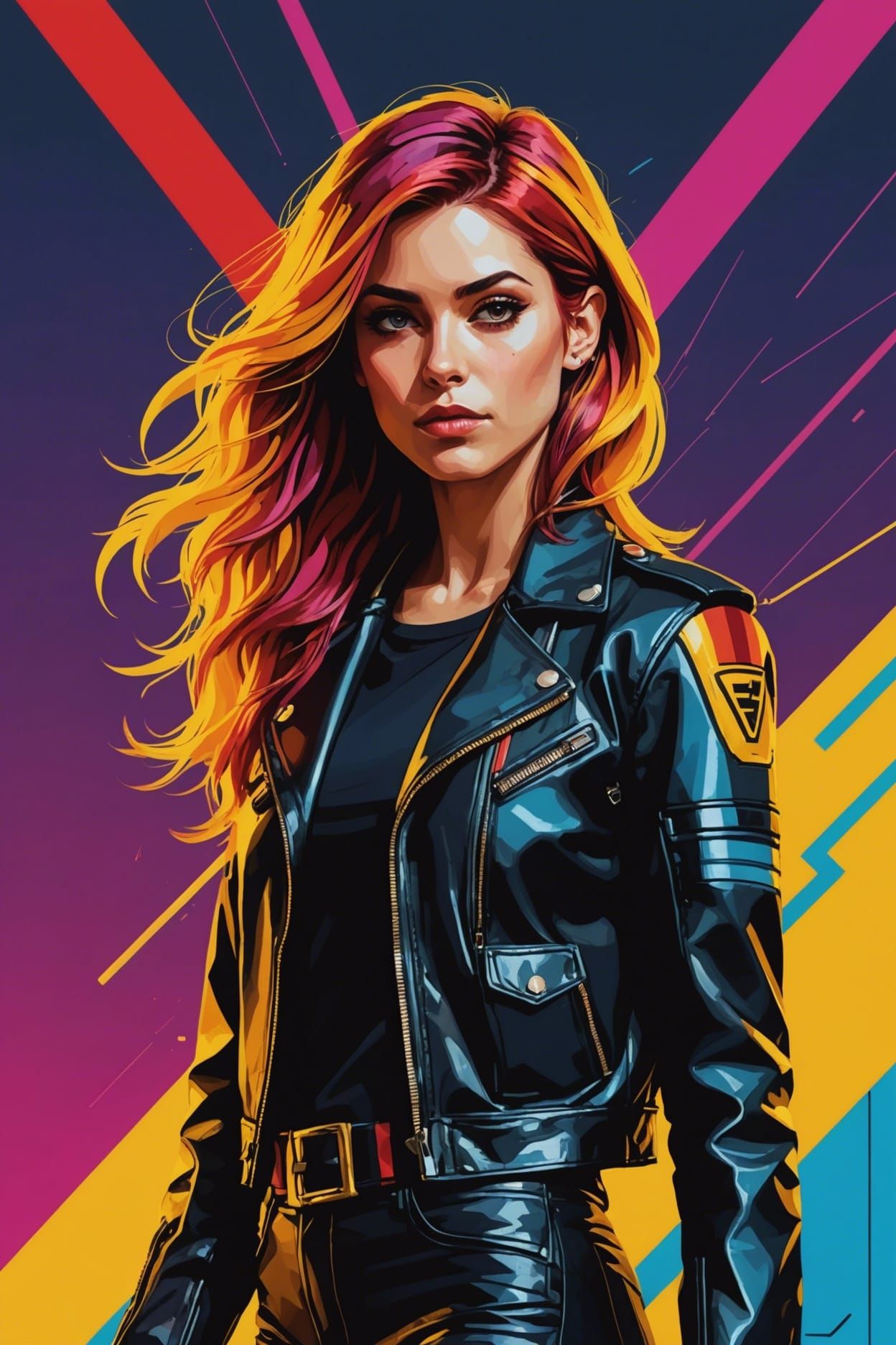 Sunset Shimmer Cyberpunk Pop Art Screen Print