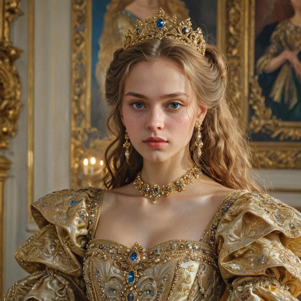 Opulent Portrait of Ekaterina in Baroque Style