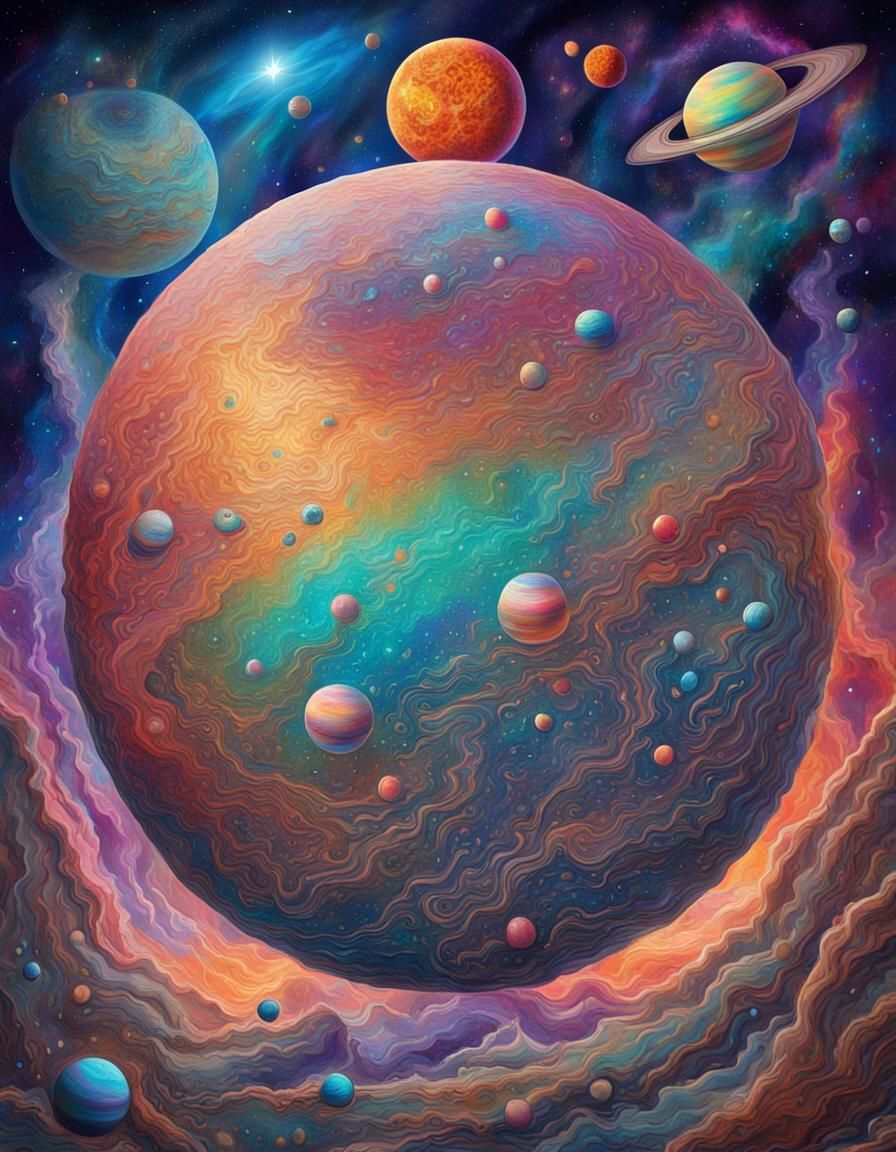 Astral Earth: Holographic Cosmic Wall Art