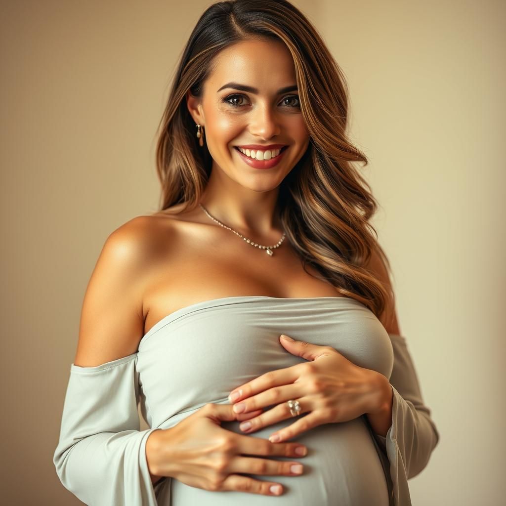 Elegant Maternity Portrait of a Radiant Woman