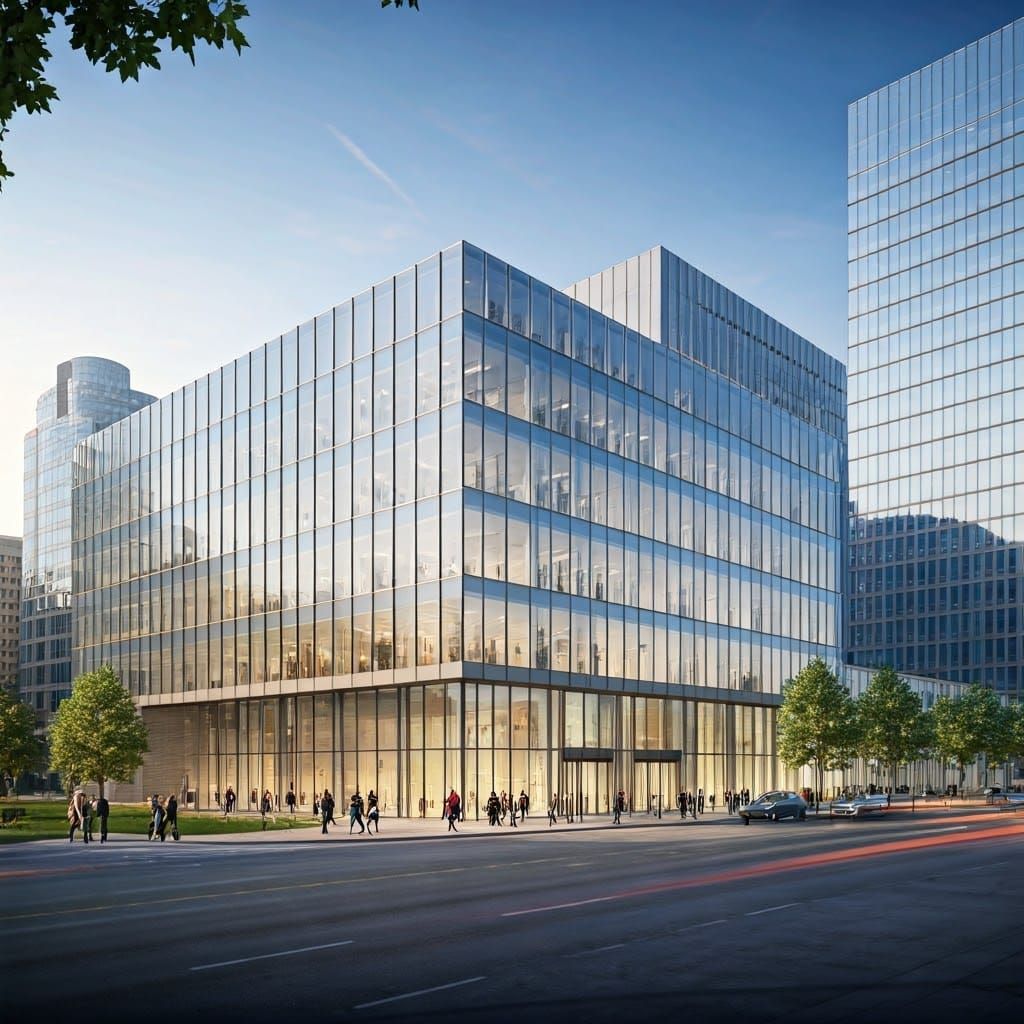 Innovative Corporate Headquarters in Modern Urban Landscape
