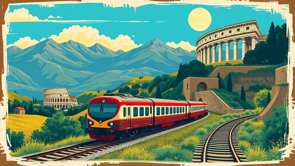Retro Italian Train Chugs Through Majestic Mountains