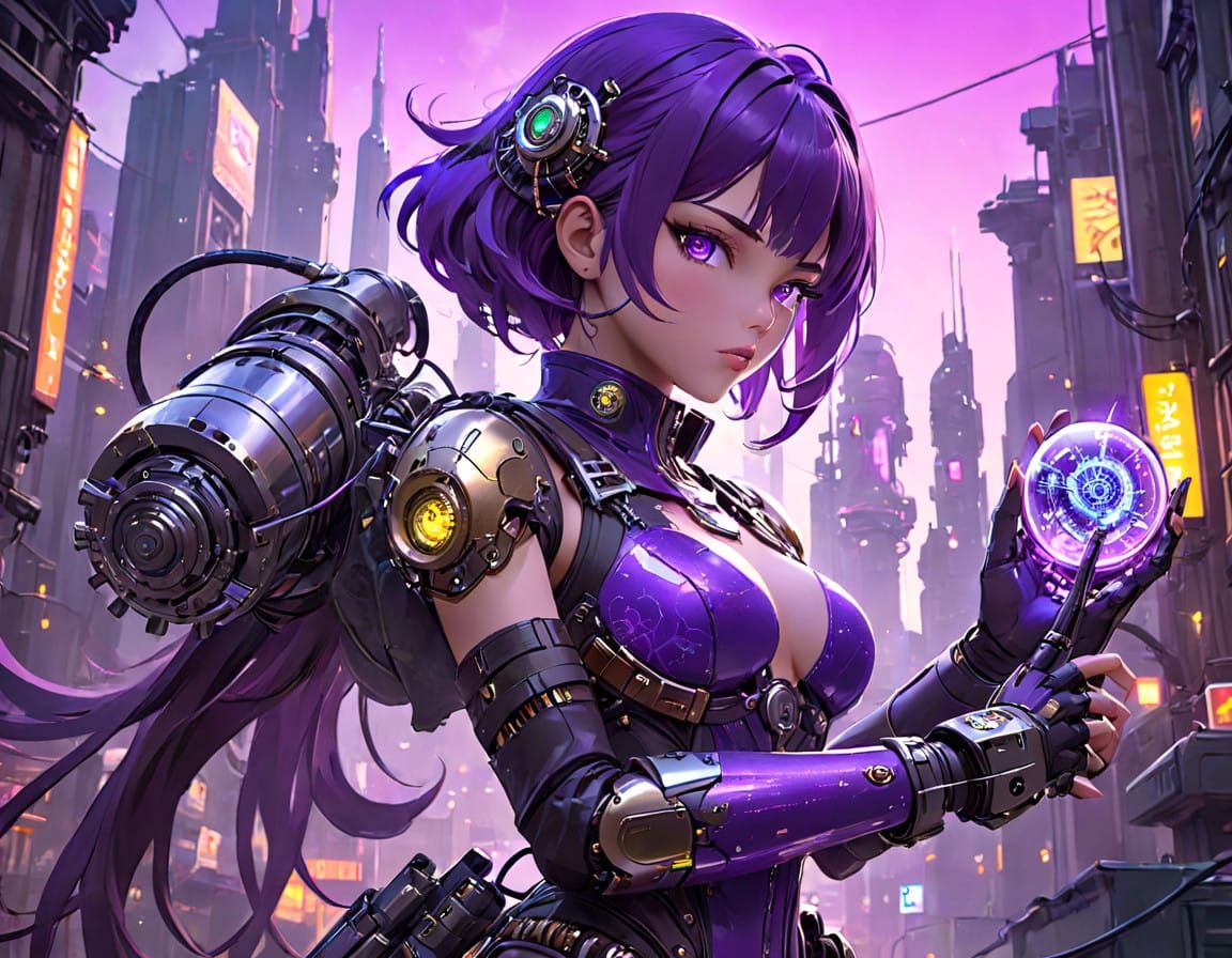 Mad Scientist in Cyberpunk Metropolis