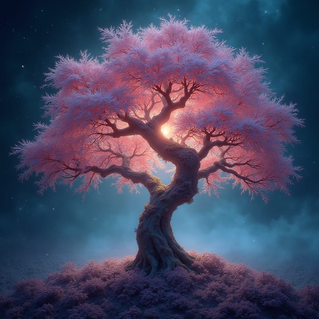 Fractals of Iridescent Shimmering Music in Tree Form