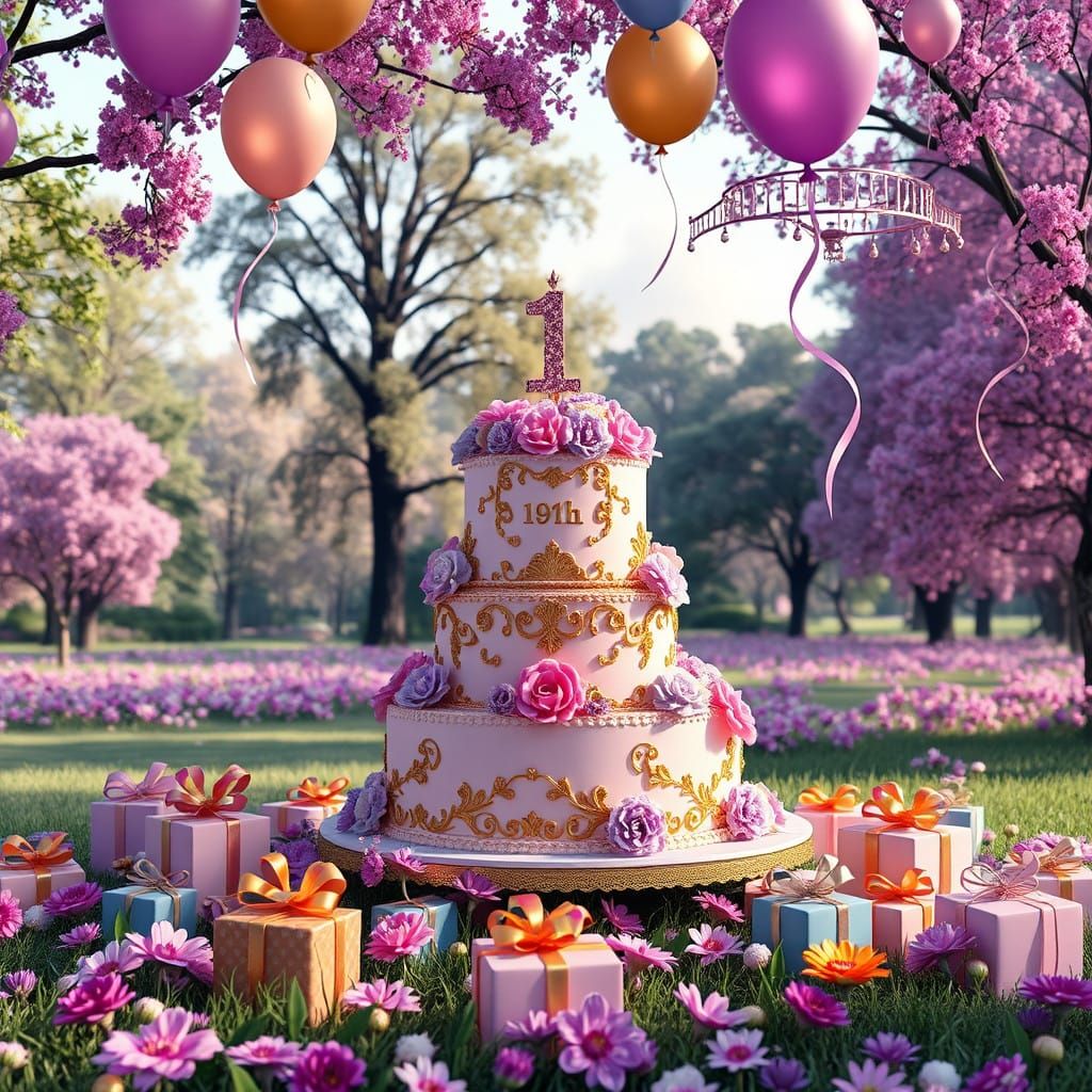 Whimsical 1st Birthday Garden Party with Lavish Cake and Pre...