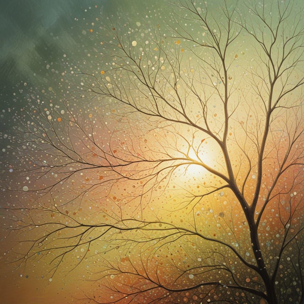 Ethereal Branches in Surrealist Oil Painting