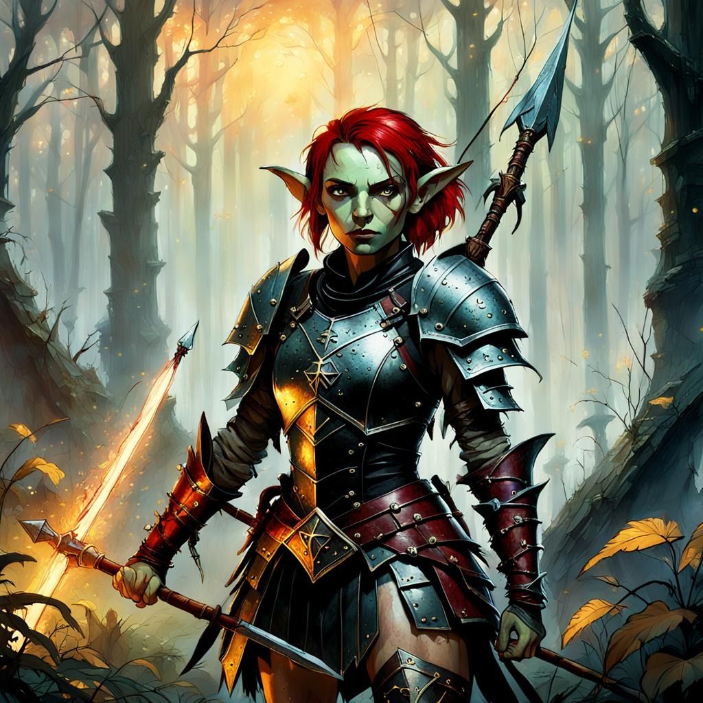 Goblin Warrior in Misty Forest Ruins