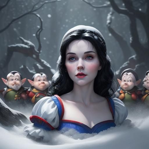 Hyperrealistic Snow White and the Seven Dwarfs